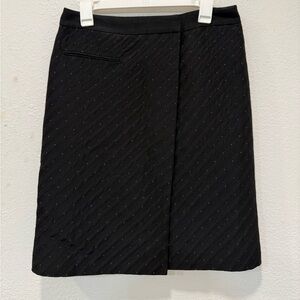 Valentino Roma Black Quilted Wrap Skirt Made in Italy size 10